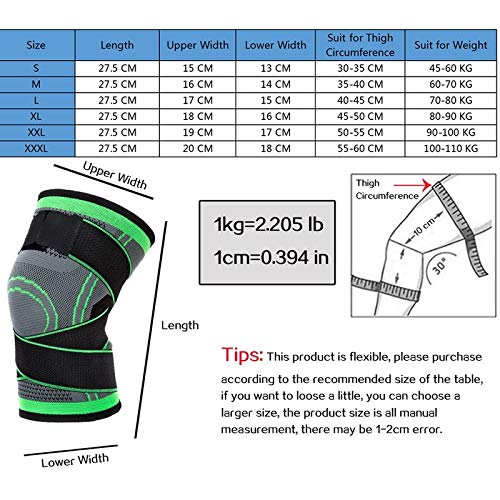 2 Piece Set of Knee Support Protector, Compression Elastic Support Belt, Sports Knee Pads, for Running, Basketball and Volleyball