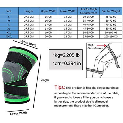 2 Piece Set of Knee Support Protector, Compression Elastic Support Belt, Sports Knee Pads, for Running, Basketball and Volleyball
