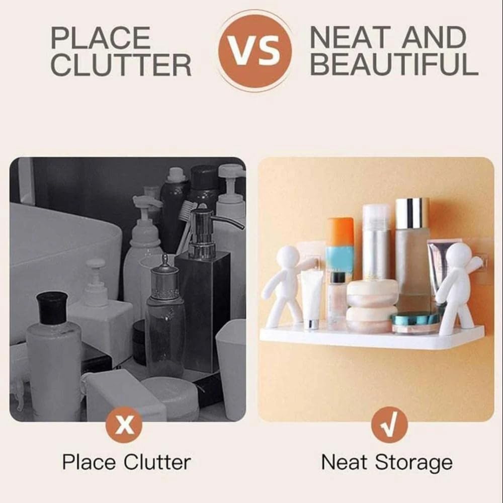 Creative Wall-Mounted Bathroom Shelf – Fun Human Figurine Design 2pcs