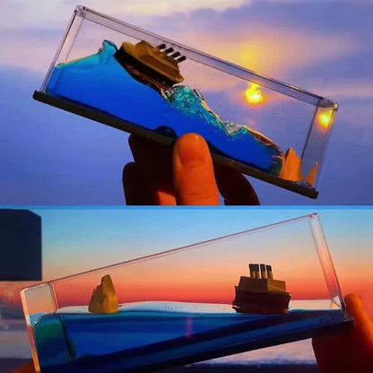 Liquid Wave Cruise Ship Decoration,Titanic,Cruise Ship That No Longer Sinks, for Car Dashboard Decorative Showpiece/Idol, Paperweight, Home Decor Decoration & Gifting Purpose