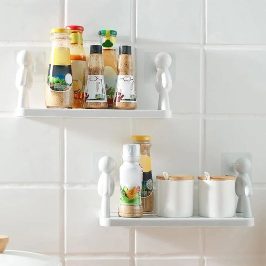 Creative Wall-Mounted Bathroom Shelf – Fun Human Figurine Design 2pcs