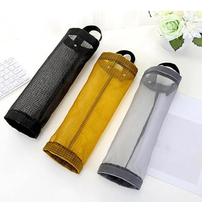 Estoy 2 PCS Kitchen Wall Mounted Garbage Bag Storage Bag, Household Debris Extraction Box Storage Bag, Large Capacity Plastic Bag, Grocery Bag Holder Dispenser (MULTICOLOR)