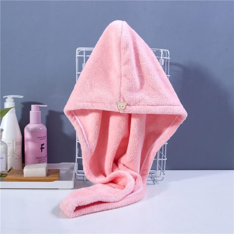 Microfiber 300 GSM Hair Towel Wrap Quick-Drying & Luxuriously Soft Hair-Drying Bathrobe for All Seasons - Elegant Design Hair Dry Cap, Made in India, Easy Care (Blue & Pink, Pack of 2)