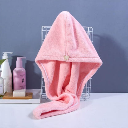 Microfiber 300 GSM Hair Towel Wrap Quick-Drying & Luxuriously Soft Hair-Drying Bathrobe for All Seasons - Elegant Design Hair Dry Cap, Made in India, Easy Care (Blue & Pink, Pack of 2)
