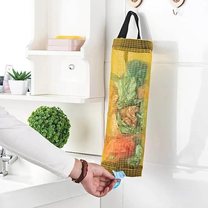 Estoy 2 PCS Kitchen Wall Mounted Garbage Bag Storage Bag, Household Debris Extraction Box Storage Bag, Large Capacity Plastic Bag, Grocery Bag Holder Dispenser (MULTICOLOR)