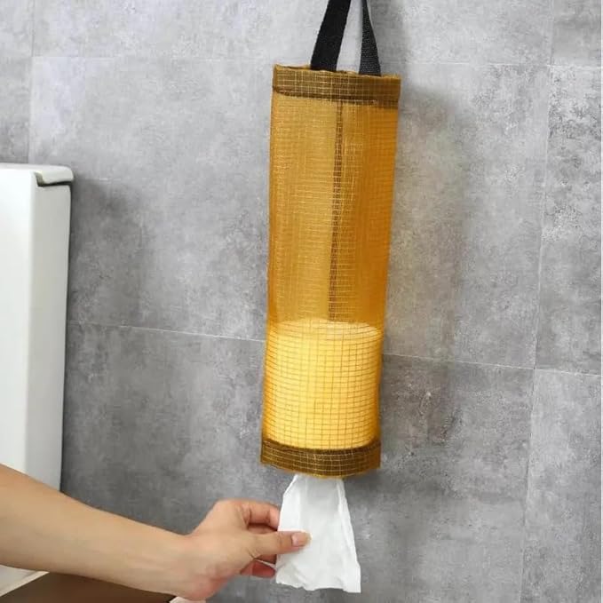 Estoy 2 PCS Kitchen Wall Mounted Garbage Bag Storage Bag, Household Debris Extraction Box Storage Bag, Large Capacity Plastic Bag, Grocery Bag Holder Dispenser (MULTICOLOR)