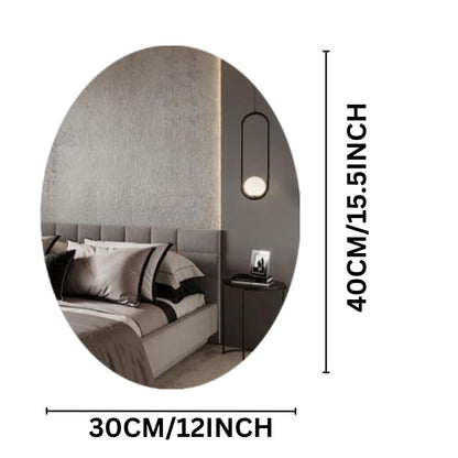 Estoy  Mirror Sheets Self-Adhesive Plastic Mirror Tiles Non-Glass Mirror Stickers for Home Decoration (Large, Oval)