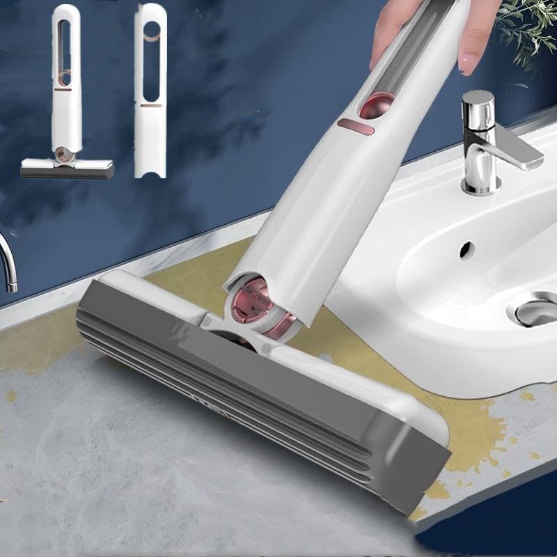 Mini Mop for Kitchen with Sponge Portable Mini Mop Self Squeeze Strong Absorbent Magic Wiper for Kitchen Small Wet & Dry Use for Bathroom Wall Glass Car Table Home Mini MOP Random