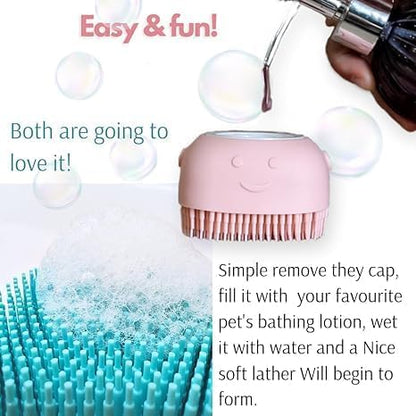 Estoy Body Scrubber with Soap Dispenser Brush, Silicone Exfoliating Brushes, Soft Body Exfoliator, Bath Loofah for Babies, Kids, Women, Men and Pets (Standard, 2, count)
