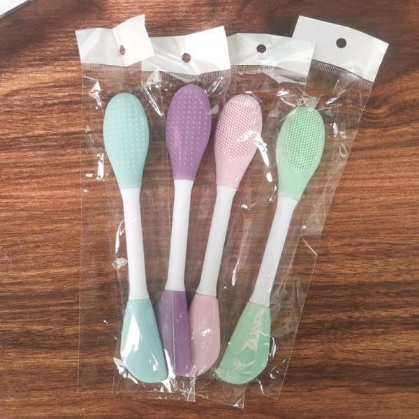 2pcs - 2 In 1 Silicone Face Mask Brush Double-head,Soft Face Mask, Facial Cleansing Brush and pore cleaner,Silicone Face Mask Brush for Applying