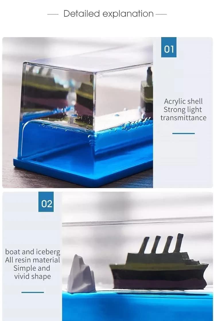 Liquid Wave Cruise Ship Decoration,Titanic,Cruise Ship That No Longer Sinks, for Car Dashboard Decorative Showpiece/Idol, Paperweight, Home Decor Decoration & Gifting Purpose