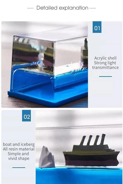 Liquid Wave Cruise Ship Decoration,Titanic,Cruise Ship That No Longer Sinks, for Car Dashboard Decorative Showpiece/Idol, Paperweight, Home Decor Decoration & Gifting Purpose