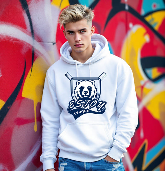 Estoy League Bear Hoodie – Fierce Bear Emblem Sports Sweatshirt