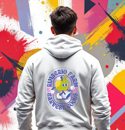 Rimberio Farm Harvest Goods Hoodie – Vintage Cartoon Apple Sweatshirt