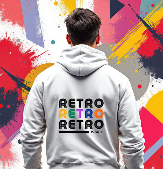 Retro 1980's Hoodie – Colorful Vintage Style Sweatshirt
