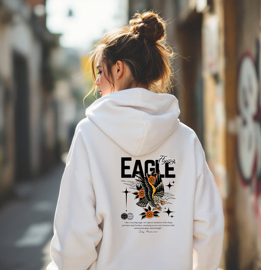 Flying Eagle Hoodie – Vintage Tattoo Style Graphic