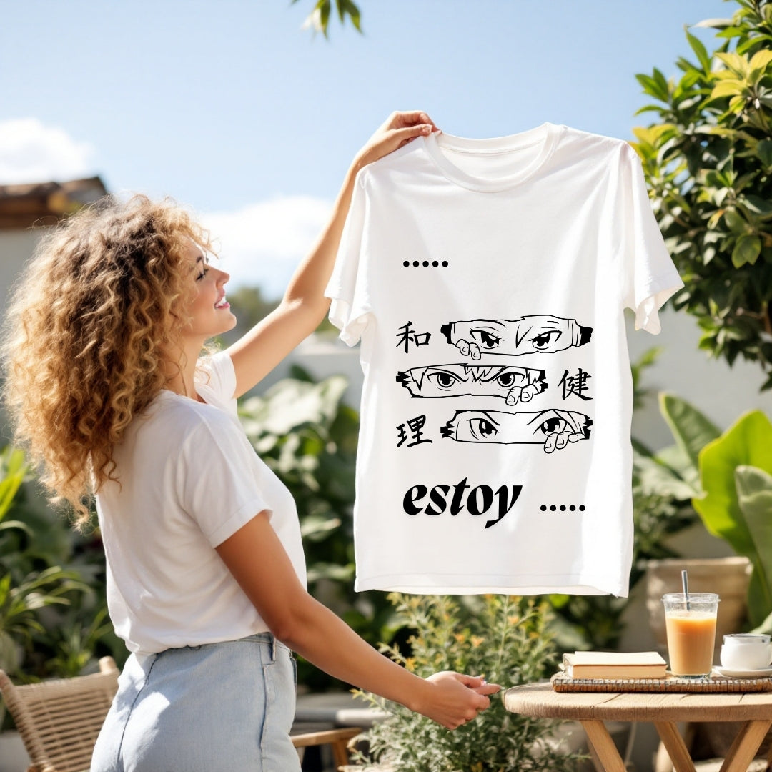 Mysterious Anime Eyes ''ESTOY'' Graphic T-Shirt