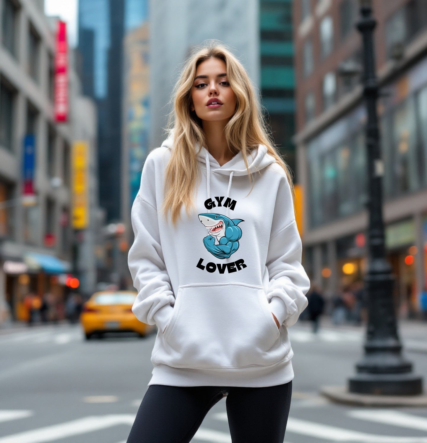 Gym Lover Hoodie – Shark Muscle Cartoon Fitness Streetwear
