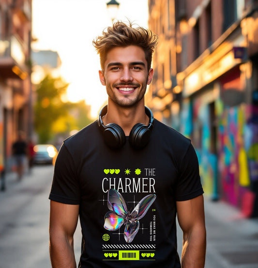The Charmer Holographic Butterfly T-Shirt – Neon Love Edition