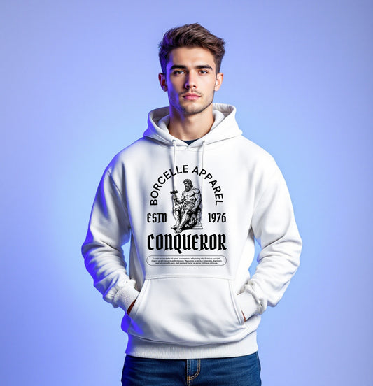 Conqueror Hoodie – Borcelle Apparel Vintage Warrior Design