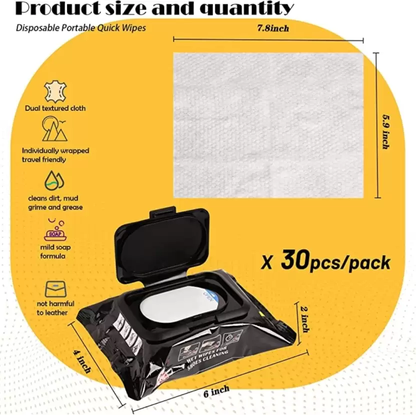 Quick Wipes – Disposable Shoe Cleaning Wipes for Sneakers & Shoes