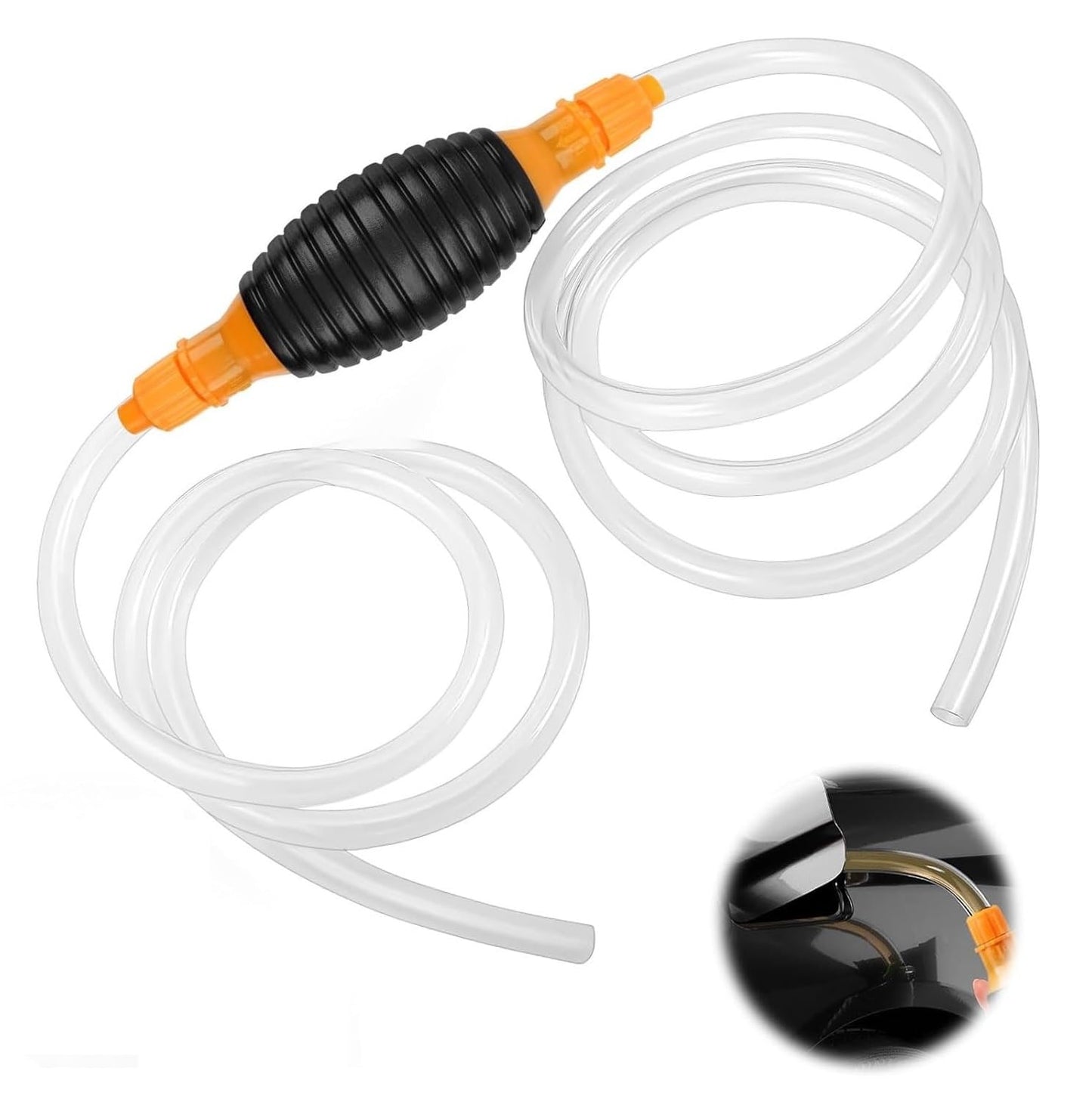 Estoy Manual Syphon Hand Pump with 2 meter Long Hose pipe, Multifunction Liquid Sucker Transfer Pump for Petrol, Diesel, Oil, Water Fish Tank (PACK OF 1, YELLOW+BLACK)