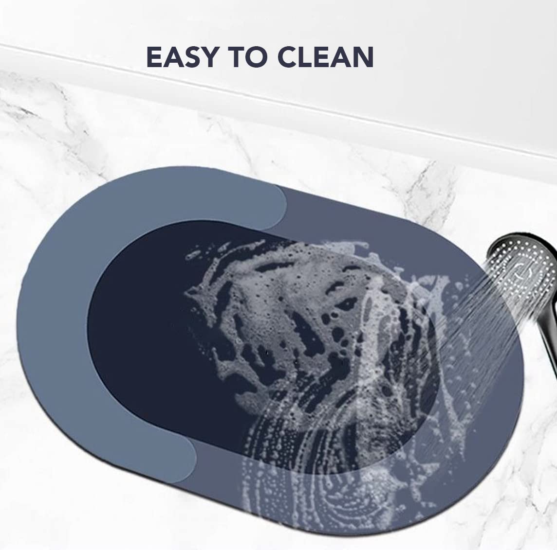 Non-Slip Water Absorbent Bathroom Mat – Quick Dry Oval Floor Rug for Home & Kitchen (Set 2)