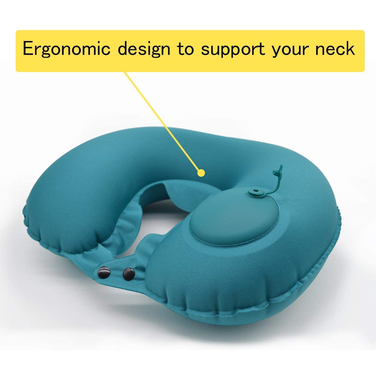 Inflatable Travel Neck Pillow with Built-in Pump