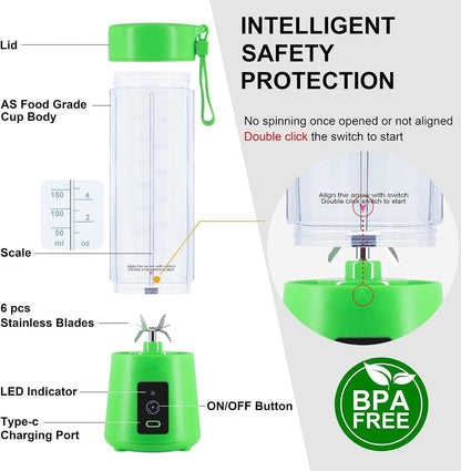 Portable USB Rechargeable Blender – Make Smoothies On-the-Go!