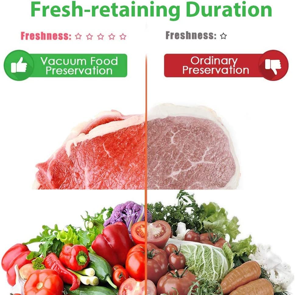 2in1 Electric Vacuum Sealer for Food Storage | Home Automatic Packing Sealing Machine | Household Kitchen Fresh Keeping food sealer Dry Moist Air sealing system with 06 food Bags (Medium)