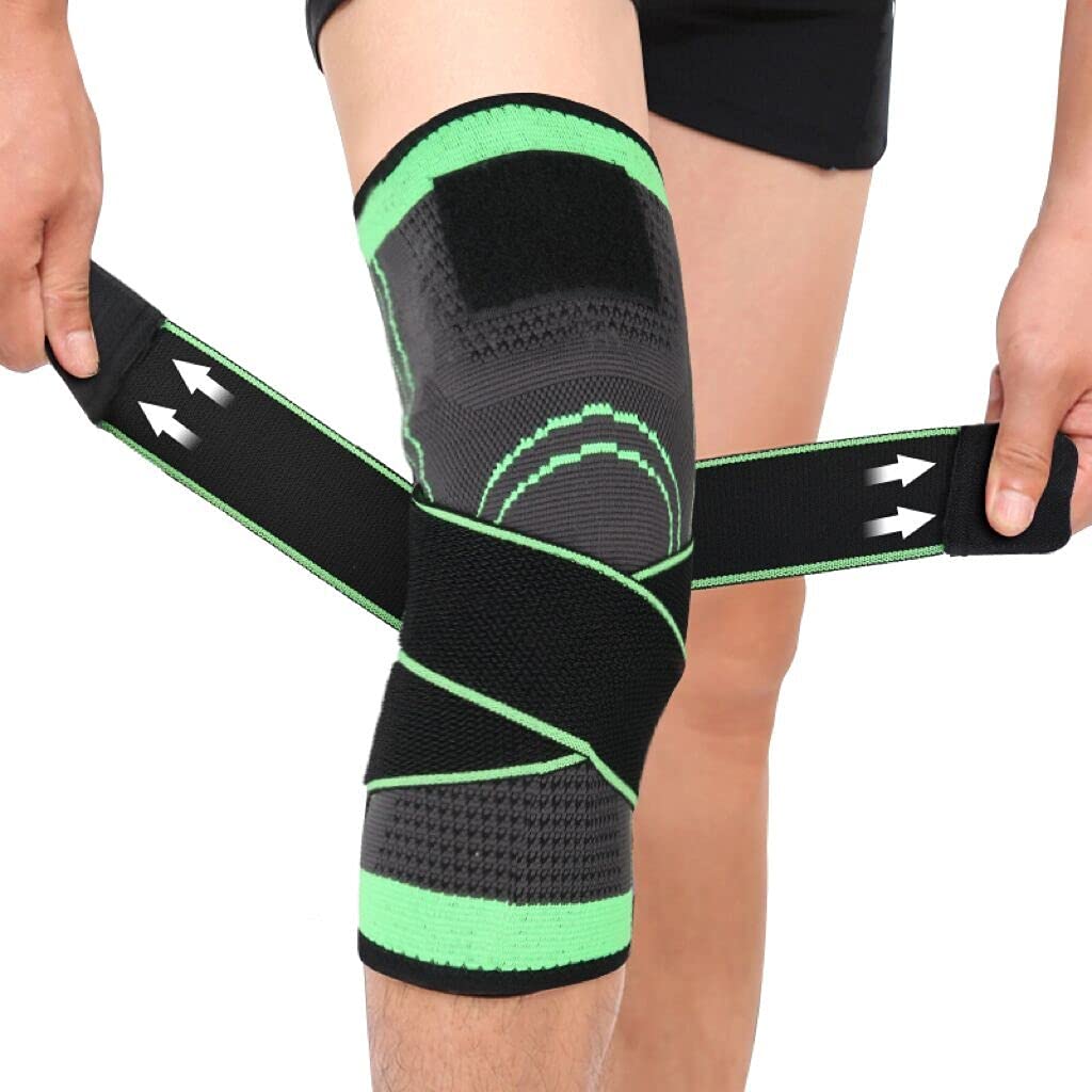 2 Piece Set of Knee Support Protector, Compression Elastic Support Belt, Sports Knee Pads, for Running, Basketball and Volleyball