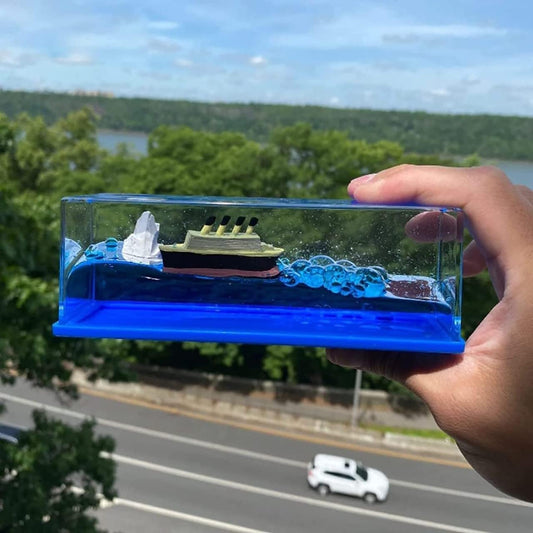 Liquid Wave Cruise Ship Decoration,Titanic,Cruise Ship That No Longer Sinks, for Car Dashboard Decorative Showpiece/Idol, Paperweight, Home Decor Decoration & Gifting Purpose