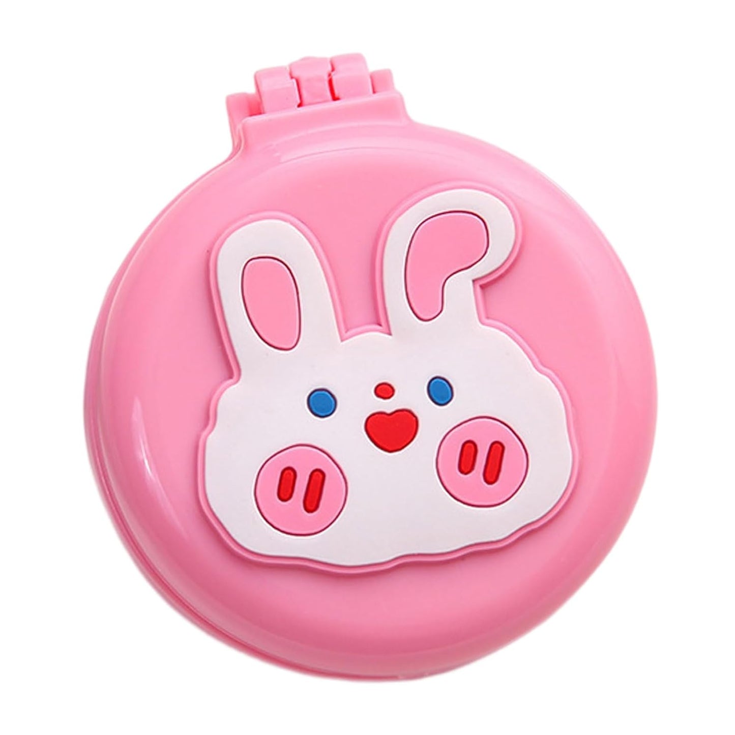 2pcs Travel Hair Brush Pocket Comb with Mini Mirror Portable Compact Folding Hair Brushes Round Mini Compact Massage Comb for Girls and Women Pink Rabbits