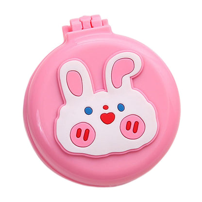2pcs Travel Hair Brush Pocket Comb with Mini Mirror Portable Compact Folding Hair Brushes Round Mini Compact Massage Comb for Girls and Women Pink Rabbits