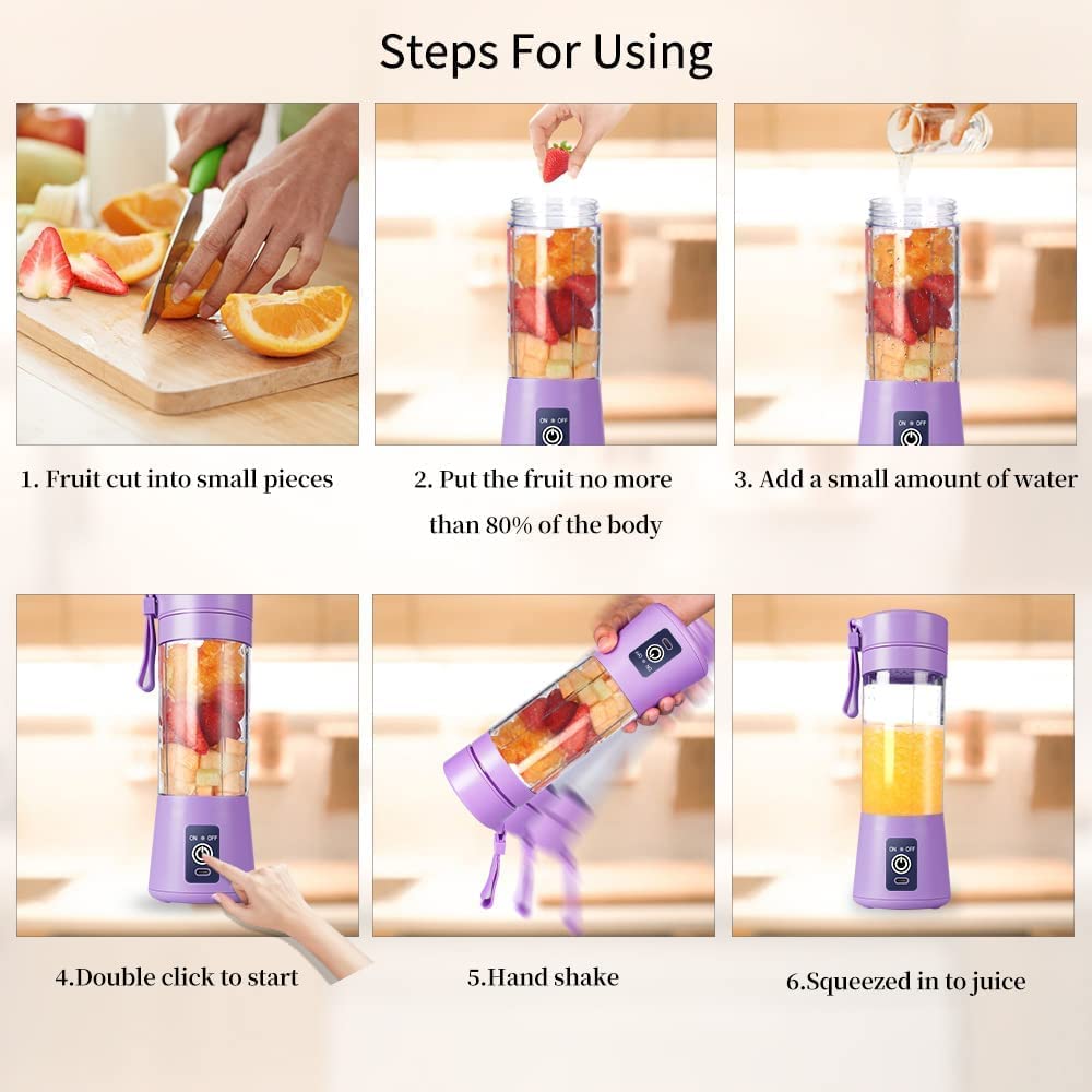 Portable USB Rechargeable Blender – Make Smoothies On-the-Go!