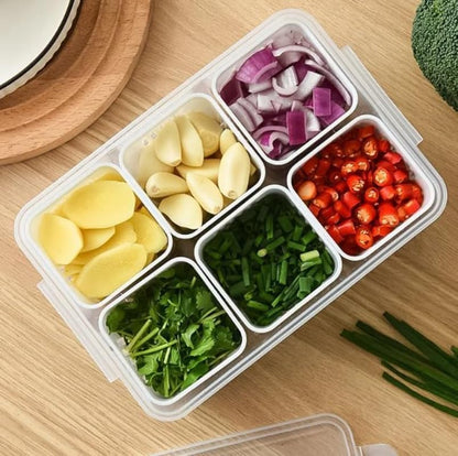 Fridge Storage Boxes | Freezer Storage Containers | Kitchen Storage Set | Vegetable Storage Box with Draining Crisper | Refrigerator Food Storage | Versatile Organizer (1 Pcs)