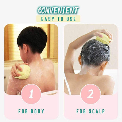 Estoy Body Scrubber with Soap Dispenser Brush, Silicone Exfoliating Brushes, Soft Body Exfoliator, Bath Loofah for Babies, Kids, Women, Men and Pets (Standard, 2, count)