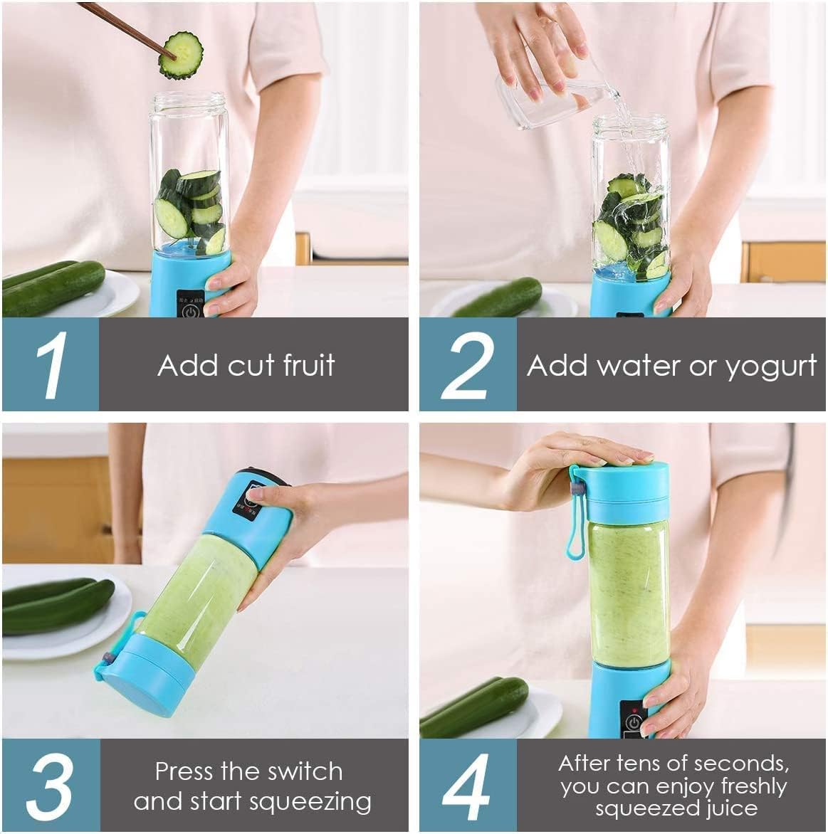 Portable USB Rechargeable Blender – Make Smoothies On-the-Go!