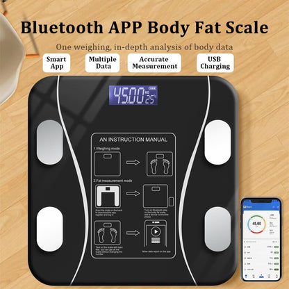 Scale for Body Weight and Fat Percentage, Body Fat Scale Smart BMI Highly Accurate Digital Bathroom Body Composition Analyzer with Wireless Smartphone APP(Black)
