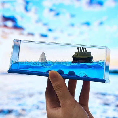 Liquid Wave Cruise Ship Decoration,Titanic,Cruise Ship That No Longer Sinks, for Car Dashboard Decorative Showpiece/Idol, Paperweight, Home Decor Decoration & Gifting Purpose