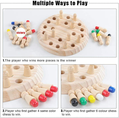 Montessori Wooden Memory Matching Game – Color Recognition & Brain Training Board Game for Kids