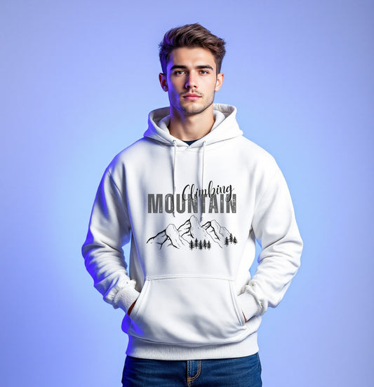 Mountain Climbing Adventure Hoodie – Minimalist Nature Design