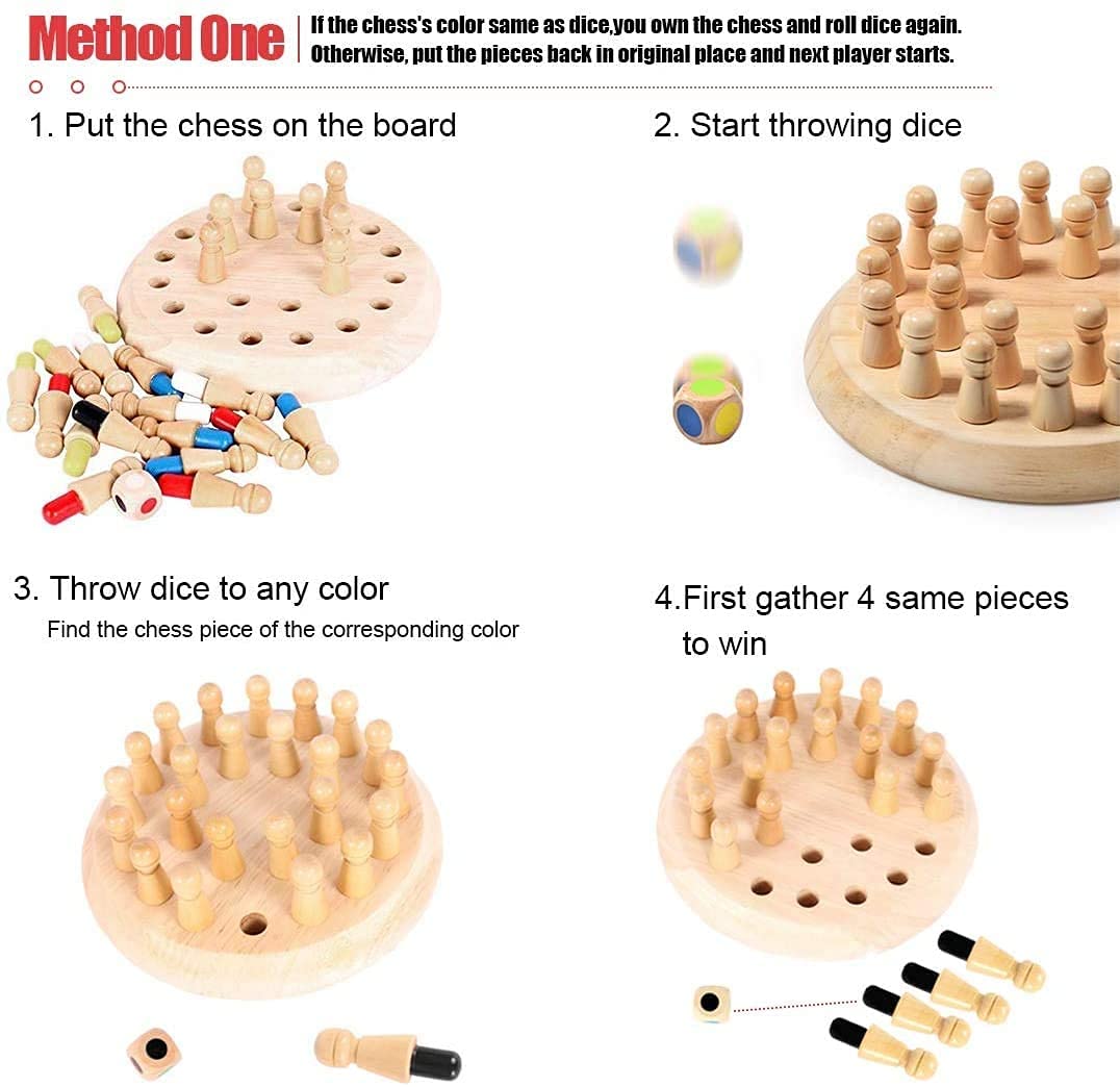 Montessori Wooden Memory Matching Game – Color Recognition & Brain Training Board Game for Kids