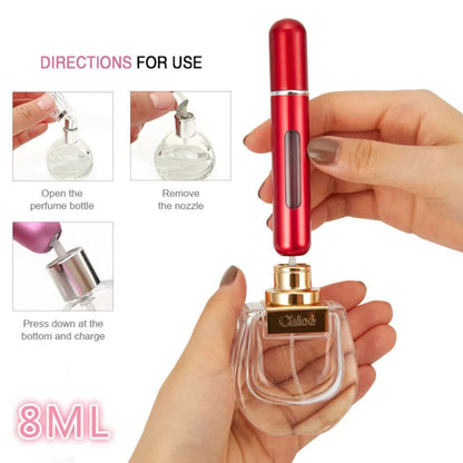8ml Refillable Perfume Atomizer Spray Bottle, Portable Mini Travel Decant Sprayer Refiller Bottle, Pack of 1