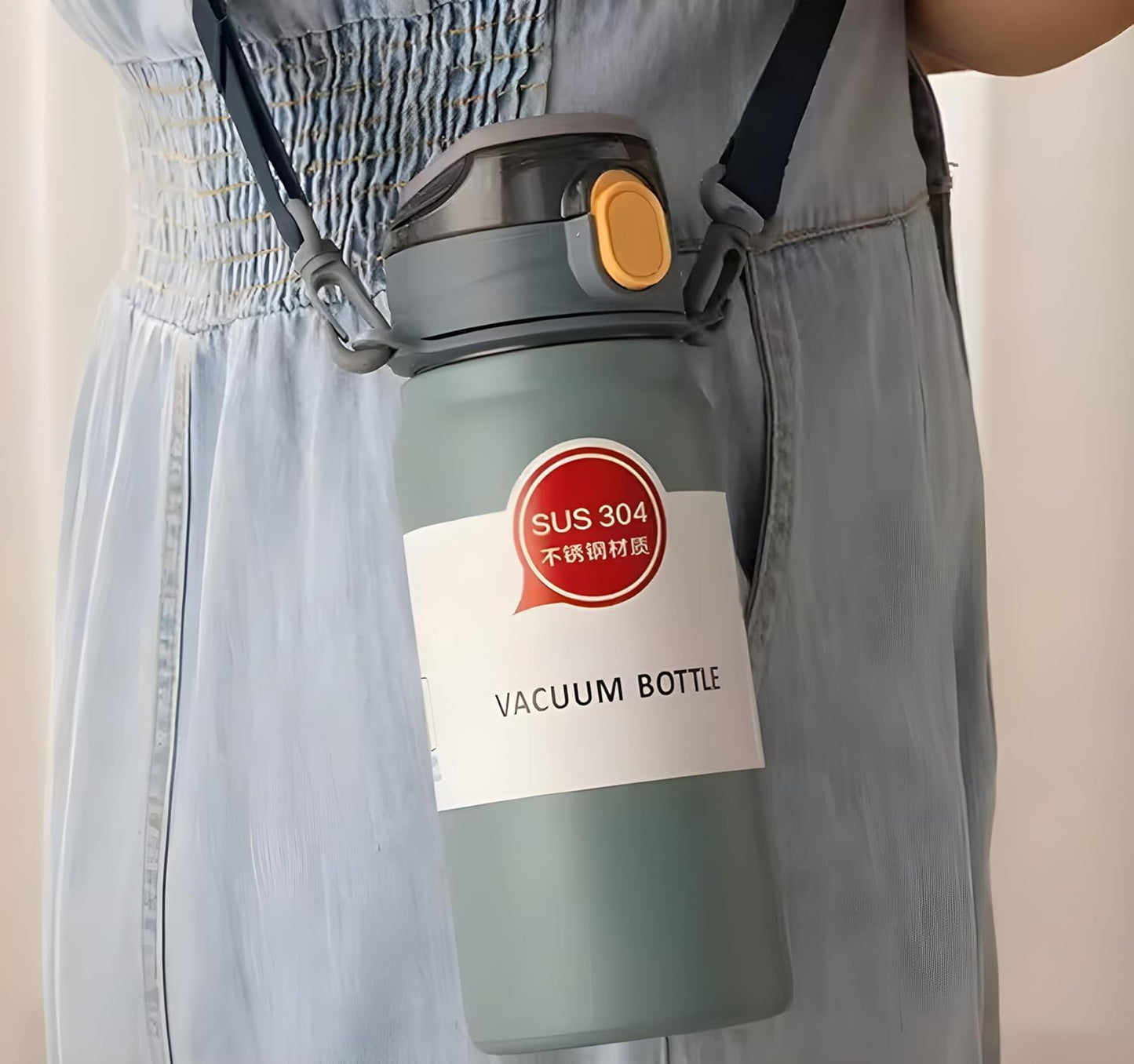 Estoy Insulated Stainless Steel Hot & Cold Water Bottle, 800ml, Double Wall Construction, Carry Strap, BPA Free Brand: FOLKSBOXX