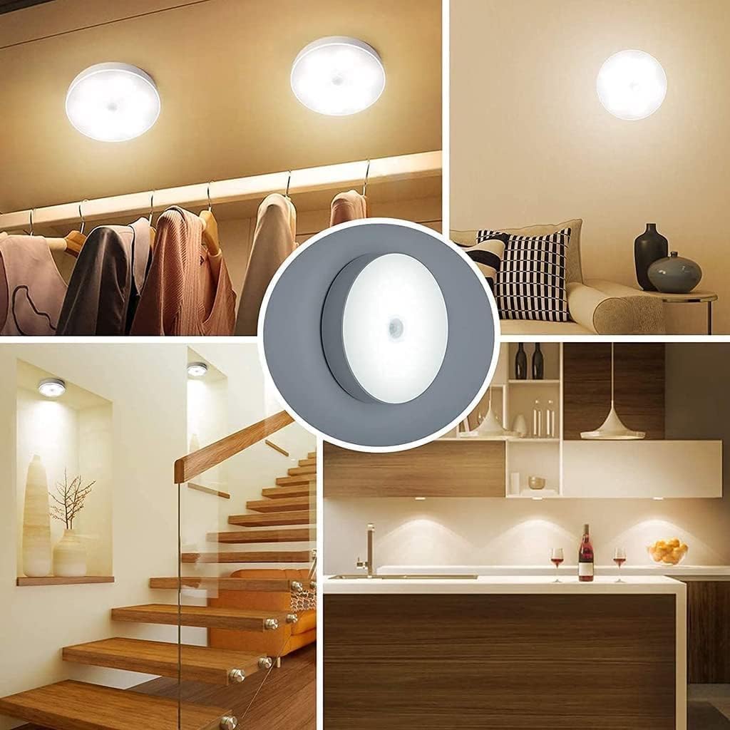 Wireless Motion Sensor Light for Home, USB Rechargeable, Portable LED Lamp with Self Adhesive Magnetic Strip for Wardrobe, Bedroom, Bathroom, Stairs | Auto On/Off Night Sensor Indoor Bulb