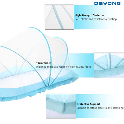 Baby Mosquito Net,Portable Foldable Bed Tent for 0-3 Years Old Baby,Suitable for Cribs, Carpets, Crawling Mats (Blue)