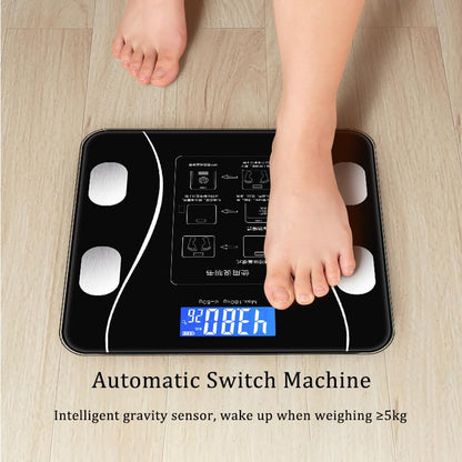 Scale for Body Weight and Fat Percentage, Body Fat Scale Smart BMI Highly Accurate Digital Bathroom Body Composition Analyzer with Wireless Smartphone APP(Black)