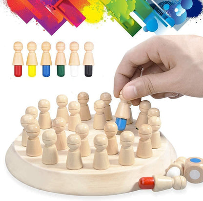 Montessori Wooden Memory Matching Game – Color Recognition & Brain Training Board Game for Kids