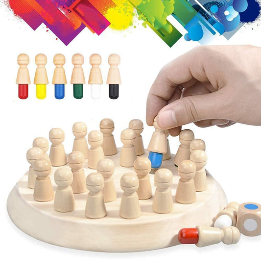 Montessori Wooden Memory Matching Game – Color Recognition & Brain Training Board Game for Kids
